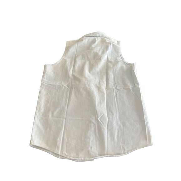 Vintage Mickey Mouse Sleeveless Denim Button Up Shirt size L - Picture 10 of 10